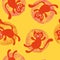 Halloween animals seamless cats pattern for wrapping paper and fabrics and linens and kids clothes print