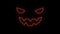 Halloween animation silhouette of halloween jack flickering on black screen