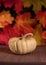 Halloween Autumn background wooden table