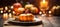 halloween, autumn fall pumpkin table settings, ai