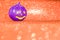 Halloween background concept. purple jack O pumpkin face on brig