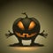 Halloween background with creepy pumpkin