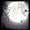 Halloween background. Full moon and a cobweb