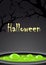 Halloween background with green potion and place for text