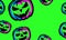 Halloween background. Halloween Night Party Poster with Green Neon Pumpkin Lantern.