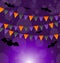 Halloween background with hanging flags