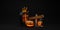 Halloween background pumpkin cross bat and coffin black background 3d illustration