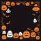 Halloween background with pumpkins, bats and spiders. Vector illustration.Generative AI