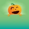 Halloween Background with Pumpkins Icons and Square Frame. Vector Illustration.