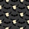 Halloween background.  Seamless pattern with moon, bats