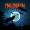 Halloween background with the wolf howls of moon
