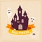 Halloween Badges and Labels in Vintage style. Vector illustration