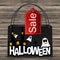 Halloween Bag Sale Wood Background