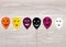 Halloween. Balloons with faces for a holiday, birthday and a par