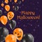 Halloween balloons left greeting card.