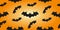 Halloween banner background. Seamless pattern with bats