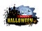 Halloween banner with Dracula castle