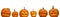 Halloween banner template banner panorama - Funny spooky scary carved glowing orange pumpkins, isolated on white background, jack
