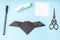 Halloween bat origami, step by step instruction, simple diy with kids, step 6