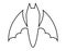 Halloween bat outline vector design isolated on white backgroud