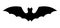 Halloween bat silhouette. Horror, creepy flying vampire.