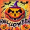 Halloween Bat Silhouettes on Orange Background with Haloween Text, Ai Generative