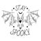 Halloween bat with slogan Stay spooky with vector illustration, Halloween Day graphic