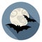 Halloween Bats Icon Means Trick Or Treat And Animal