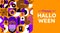 Halloween bauhaus abstract geometric pattern