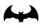 Halloween black bat icon. Flying vampire silhouette.