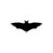 Halloween black bats flying silhouettes isolated on white