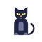 Halloween black cat creepy domestic animal magic character kids icon vector flat illustration
