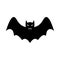 Halloween Black Cute Bat Silhouette Icon. Spooky Fly Vampire with Wings at Night Glyph Pictogram. Scary Evil Bat Dark