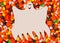 Halloween blank ghost card mockup with candy corn background