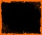 Halloween blank medium rectangle banner size template background with orange grunge border