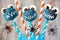 Halloween blue monster cake pops