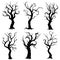 Halloween bold trees silhouettes set