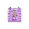 Halloween calendar icon 31st October. Colorful flat Halloween icon, Thin line art design, Vector illustration