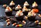 Halloween candy corn chocolate cupcakes