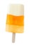 Halloween candy corn popsicle isolated on white