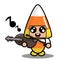 Halloween candy mascot costume playing violin