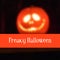 Halloween card with pumpkin lantern, blurred