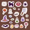 Halloween carnival symbols patchwork vector illustration with pumpkin and ghost spooky october autumn fear creepy