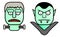 Halloween Cartoon Characters: Frankenstein & Dracula Vector