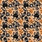 Halloween cartoon doodle seamless vampire and monsters and pumpkins and ghost pattern for wrapping paper