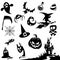 Halloween cartoon elements silhouette