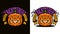 Halloween cartoon emblem - smiling pumpkin