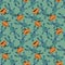 Halloween cartoon evil rabbit seamless toys doodle pattern for wrapping paper and fabrics and linens