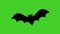 Halloween cartoon flying bats animation on a green background. 4K