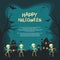 Halloween cartoon frame with Funny and creepy design